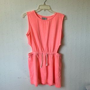 ZARA Trafaluc - Pink Terry cloth swim cover up with side cut outs